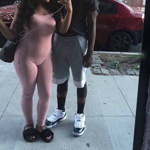 Pink one piece Body Suit